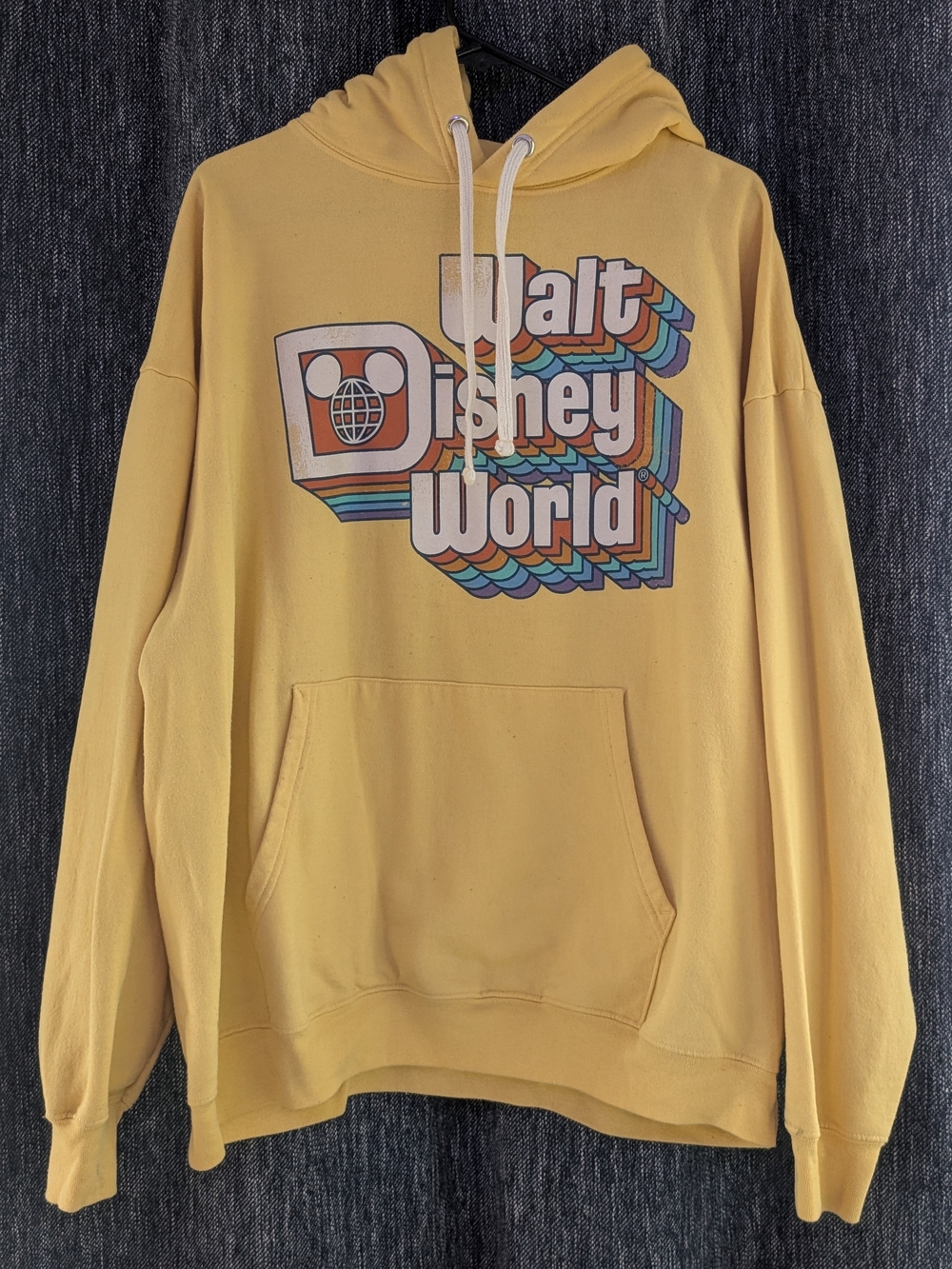 Disney Yellow Walt Disney World Retro Logo Crewneck Hoodie
